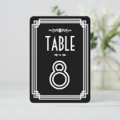 Numéros de table Art Déco Noir & Blanc Simples (Debout devant)
