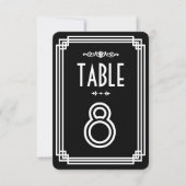 Numéros de table Art Déco Noir & Blanc Simples (Devant)