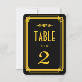 Numéros de table Art Déco noir et or simples (Devant)