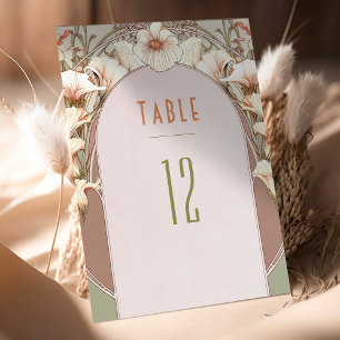 Numéros de table Art Nouveau vintage Mariage