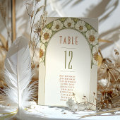 Numéros de table Art Nouveau vintage Mariage