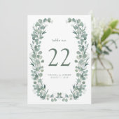 Numéros de table au eucalyptus élégant (Debout devant)