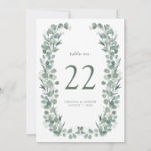 Numéros de table au eucalyptus élégant (Dos)