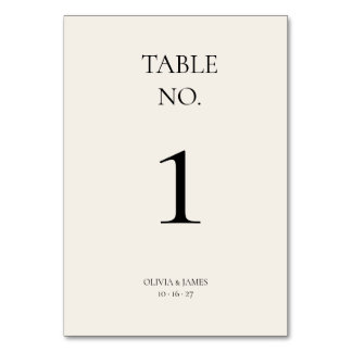 Numéros de table avant et arrière de mariage minim