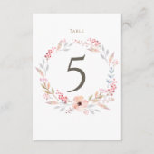 Numéros de table Baptême Fille Rose Pâle Floral (Devant)