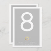 NUMÉROS DE TABLE Bar Mitzvah étoile de david gris (Devant / Derrière)