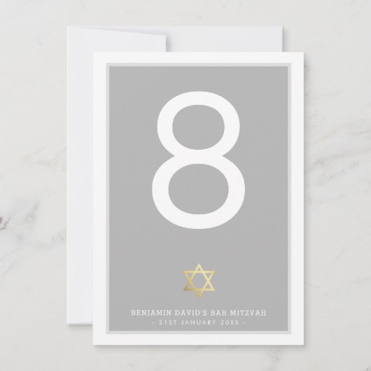 NUMÉROS DE TABLE Bar Mitzvah étoile de david gris (Dos)