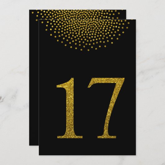 Numéros de table Black and Gold Wedding Party (Devant / Derrière)