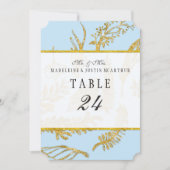 Numéros de table Bleu Feuilles de feuille à main (Devant)