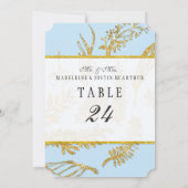 Numéros de table bleus Feuilles feuilles dessinées (Dos)