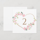 Numéros de table bordure florale (Devant / Derrière)