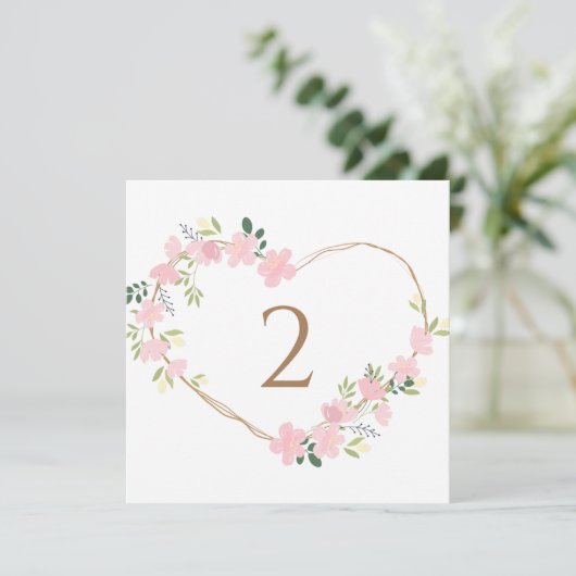 Numéros de table bordure florale (Debout devant)