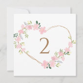 Numéros de table bordure florale (Devant)