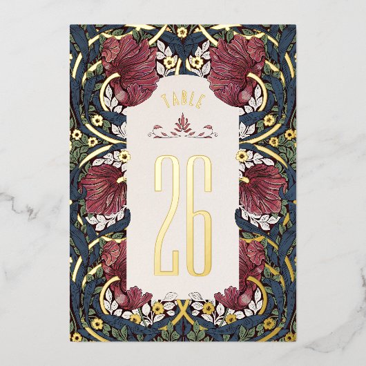 Numéros de table Burgundy Navy Blue Pimpernel Morr (Recto)
