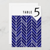 Numéros de table Chevron en porte-à-faux | bleu ma (Devant / Derrière)