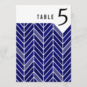 Numéros de table Chevron en porte-à-faux bleu ma