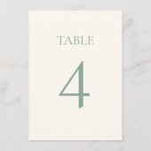 Numéros de table Crème et Sauge (Dos)