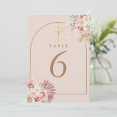 Numéros de table croisés en or floral d'herbe des (Debout devant)