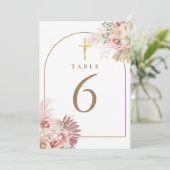 Numéros de table croisés en or floral Herbe de la (Debout devant)