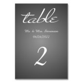 Numéros de table d'ardoise (Dos)