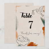 Numéros de table de Baby Shower Éditables | Pa Min (Devant / Derrière)