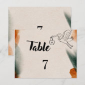 Numéros de table de Baby Shower modifiables | Pa m (Devant / Derrière)