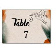 Numéros de table de Baby Shower modifiables | Pa m (Devant)