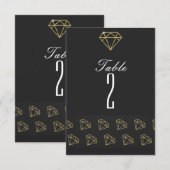 Numéros de table de bachelorette glamour diamants  (Devant / Derrière)