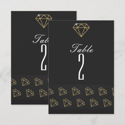 Numéros de table de Bachelorette Gold Diamonds Gla (Devant / Derrière)