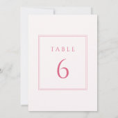 Numéros de table de Bat Mitzvah rose vif et rose c (Dos)