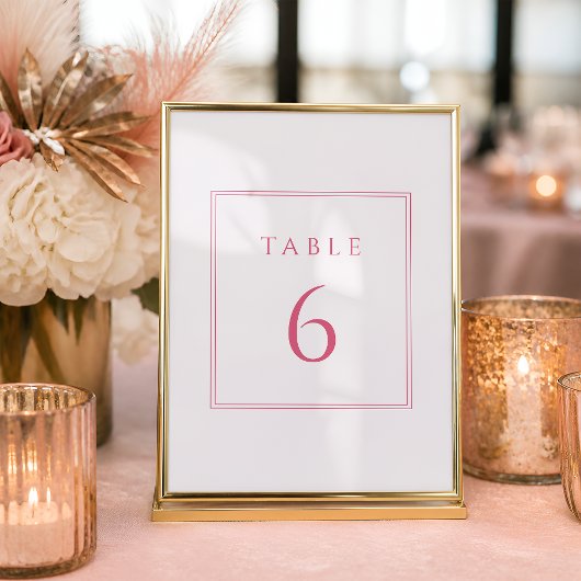 Numéros de table de Bat Mitzvah rose vif et rose c