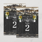 Numéros de table de campagne Fleurs et fers à chev (Devant / Derrière)