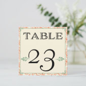 Numéros de table de campagne rustiques orange et s (Debout devant)