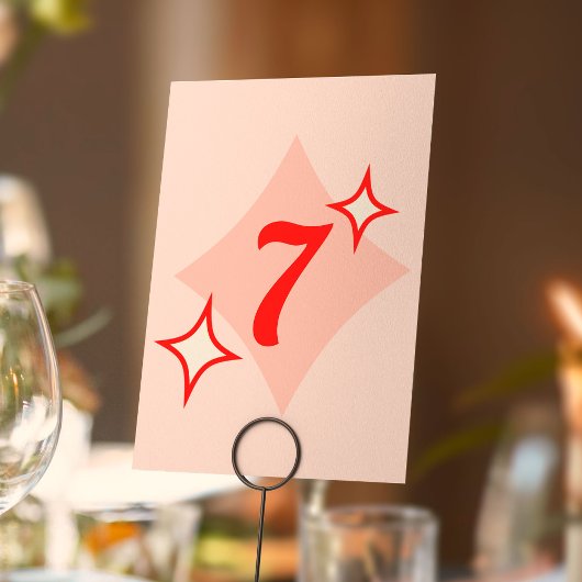 Numéros de table de diner rétro