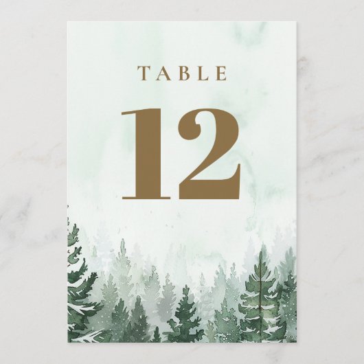 Numéros de table de forêt de pin rustique (Devant)