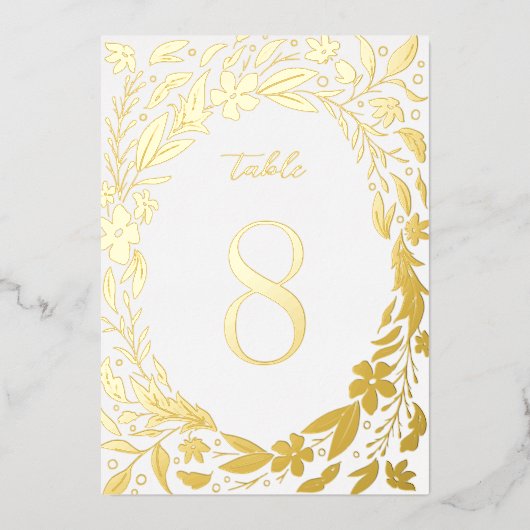 Numéros de table de jardin à bordure florale Boho (Recto)