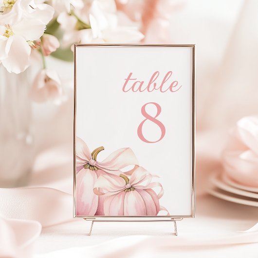 Numéros de table de la cale rose citrouille
