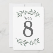 Numéros de table de la suite de mariage Eucalyptus (Devant)
