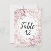 Numéros de table de mariage à cadre géométrique en (Dos)