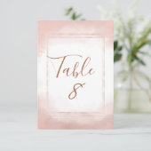 Numéros de table de mariage à cadre rose gold et r (Debout devant)