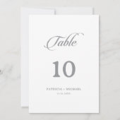 Numéros de table de mariage à calligraphie chic cl (Dos)