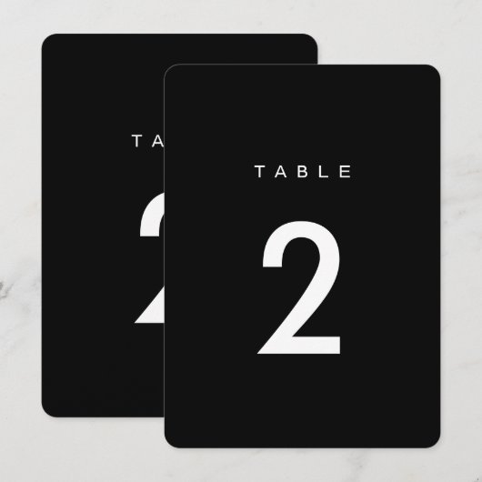 Numéros de table de mariage à calligraphie romanti (Devant / Derrière)