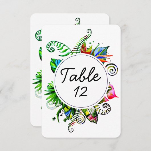 Numéros de table de mariage à feuille de palmier t (Devant / Derrière)