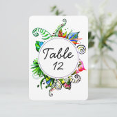 Numéros de table de mariage à feuille de palmier t (Debout devant)