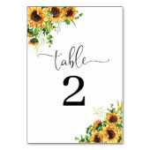 Numéros de table de mariage à fleurs jaunes (Dos)