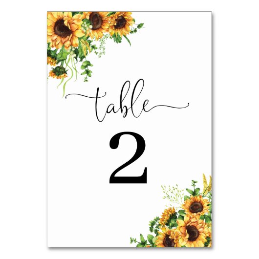 Numéros de table de mariage à fleurs jaunes (Par défaut)