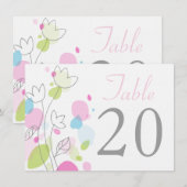 Numéros de table de mariage à fleurs modernes grap (Devant / Derrière)
