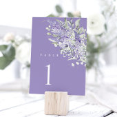 Numéros de table de mariage à la lavande, floral v