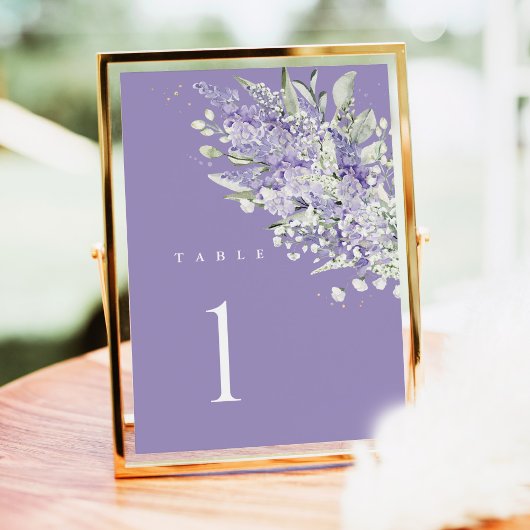 Numéros de table de mariage à la lavande, floral v