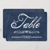 Numéros de table de mariage à l'aquarelle bleue (Devant / Derrière)